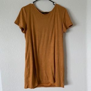 Suede tshirt dress